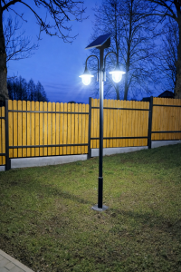 Latarnia Solarna Klasyczna Antracyt Barwa Światła Biała/Zimna Hybryda Zasilacz 230V