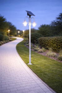 Latarnia Solarna Klasyczna Biała Barwa Światła Biała/Zimna Hybryda Zasilacz 230V 