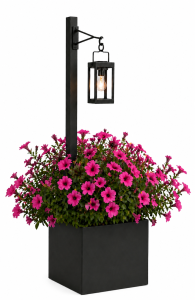 Donica Solarna Stalowa Czarna 118cm/28cm/28cm Barwa Światła Biała/Zimna
