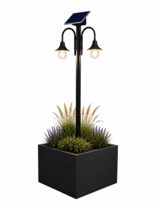 Donica Solarna Stalowa Duża 290cm/70cm/60x60cm Czarna Barwa Światła Biała/Zimna